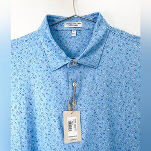 NWT Peter Millar Men's Summer Crown Painkillers Drinks Golf Polo Shirt Large